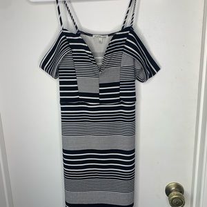 Black + White Pinstriped Dress